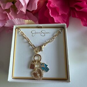 New Jessica Simpson Gold Charm Necklace